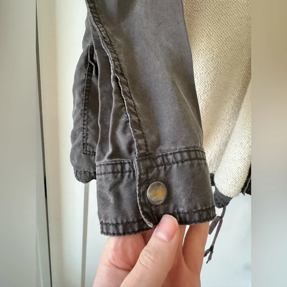 Free People Oversized Utility Jacket with Hood in Grey, Size Small - Picture 7 of 10